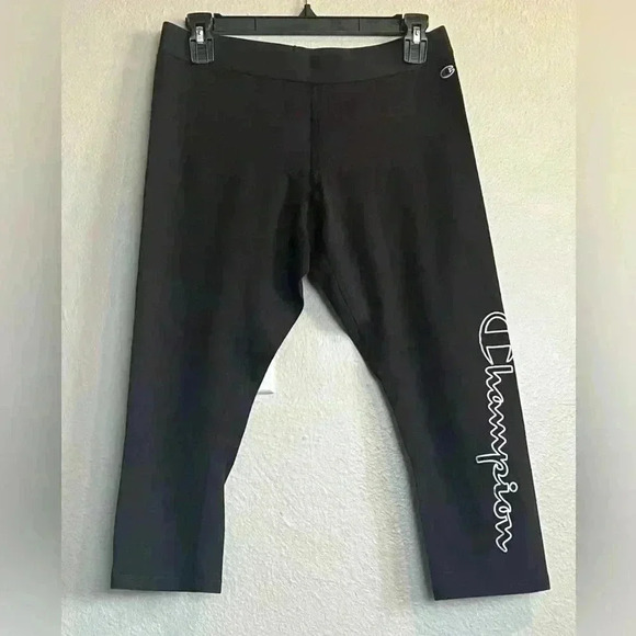 Champion Black Cropped Stretch Workout Capri Leggings Women's - Picture 1 of 1